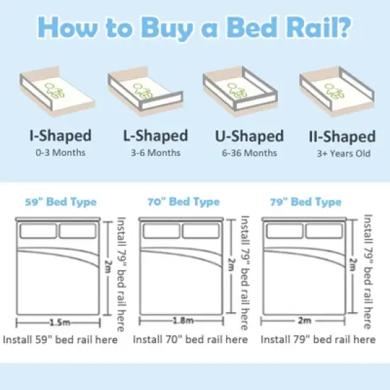Infans 79" Bed Rail for Toddlers Infants Foldable Safety Bed Guardrail with Double Lock image {7}