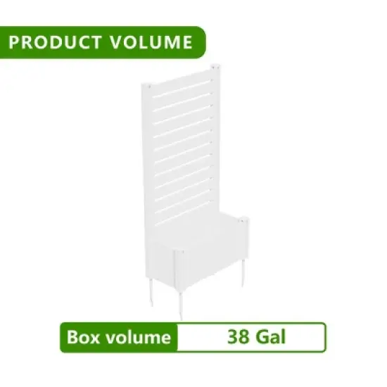 Lirago 6 ft. H x 3 ft. W White PVC Raised Garden Bed Planter Box with Privacy Screen White image {7}