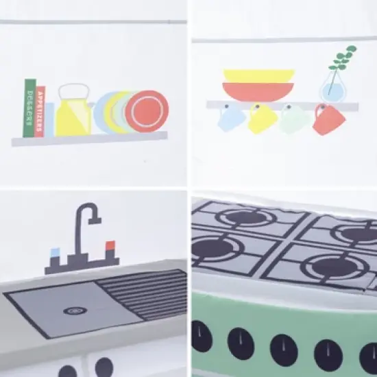 50-Inch Kitchen Playhouse Tent with 7-Piece Kitchen Cooking Set image {4}