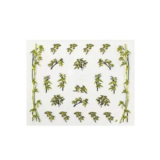 Wrapables Nail Art Self-Adhesive Nail Stickers 3D Nail Decals - Asian Inspired Cherry Blossoms, Bamboos & Cranes (3pk) image {2}