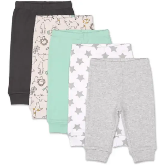 The Peanutshell Safari 5-Pack Baby Pants in Gray/Light Green image {2}