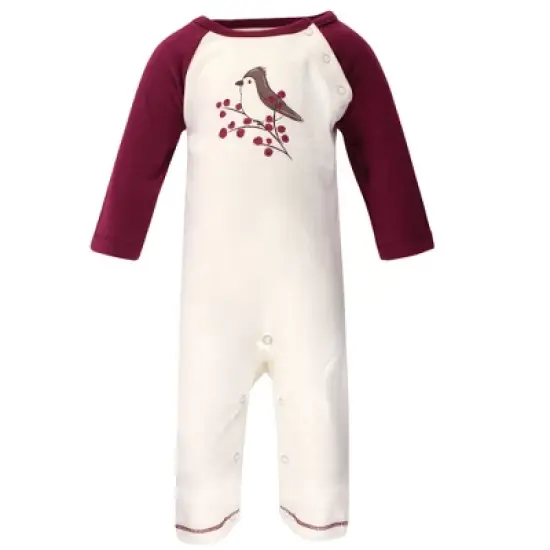 Touched by Nature Baby Girl Organic Cotton Coveralls 3pk, Berry Branch image {3}