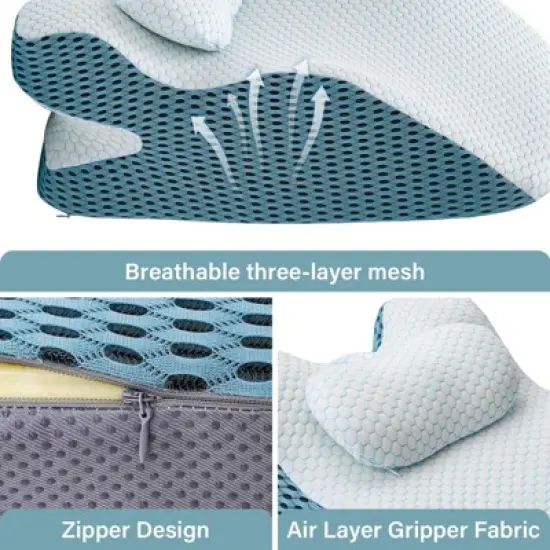 YEERSWAG One Piece Support Pillow Ergonomic Memory Foam Wedge Pillow Pad Cushion image {5}