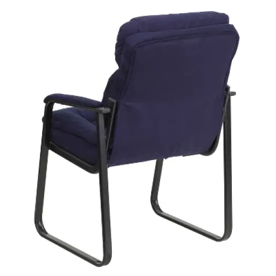 Emma and Oliver Executive Side Reception Chair with Lumbar Support and Sled Base image {5}
