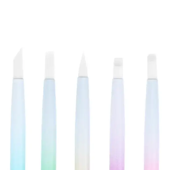 Unique Bargains Silicone Double-Ended Nail Art Pens Multicolored 5 Pcs image {1}