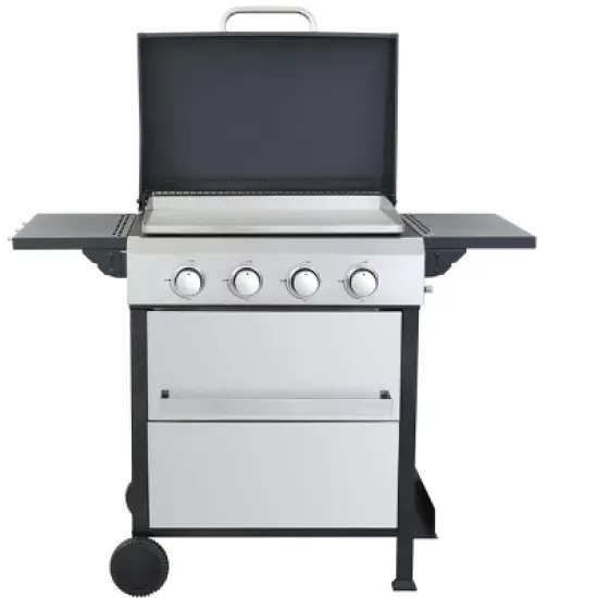 Kumasinova 4-Burner Propane Gas BBQ Grill,49200BTU Output,Stainless Steel Grills with Wire-Enameled Cooking Grids,Foldable Side Tables&Thermometer image {5}
