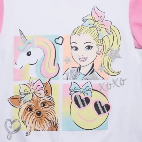 JoJo Siwa Girls Graphic T-Shirt and Bike Shorts Outfit Set Toddler to Big Kid image {7}