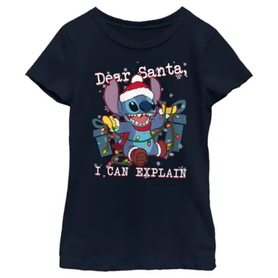 Girl's Lilo & Stitch Dear Santa, I Can Explain T-Shirt image {3}