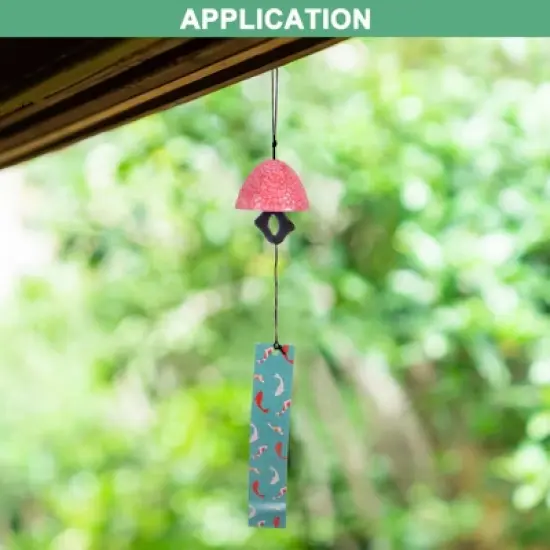 Unique Bargains Metal Vintage Outdoor Wind Chime 2.6" x 17.5" Bronze Tone 1 Pack image {3}