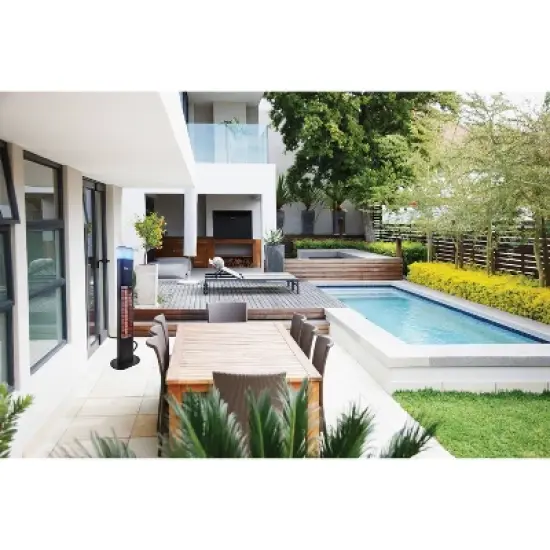 Freestanding Infrared Electric Outdoor Heater with Gold Tube & Speaker - Black - EnerG+ image {2}