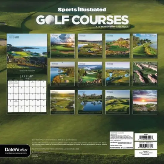Trends International 2026 Sports Illustrated Golf Courses 12"x12" Wall Calendar image {3}