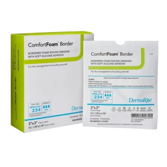 ComfortFoam Bordered Foam Wound Dressing, Silicone Adhesive - 10 Pack image {4}