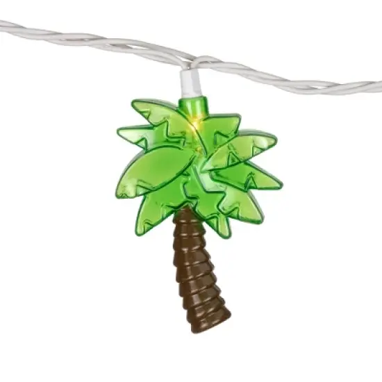 Northlight Tropical Palm Tree Indoor Outdoor Patio Light Set -  7' White Wire - 10ct image {5}