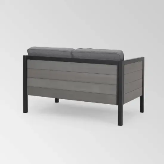 Jax 4pc Faux Wood Chat Set - Gray/ Gray - Christopher Knight Home image {4}