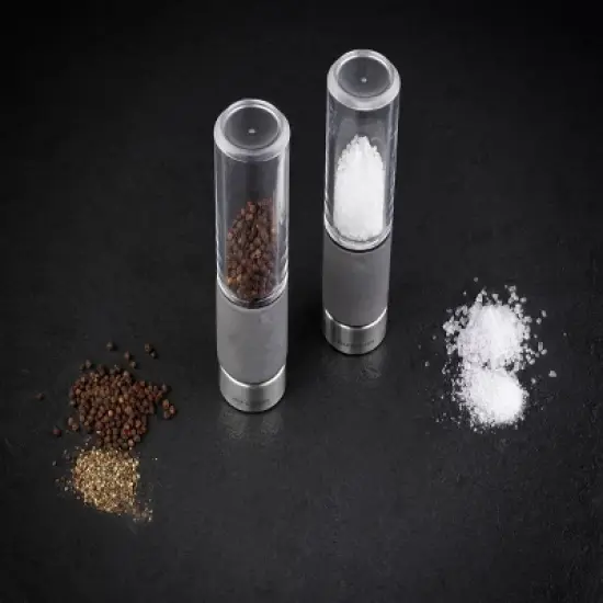 Cole & Mason 7.09" 2pc Acrylic/Steel/Cement Regent Gift Set Gray/Clear/Silver: Modern Salt & Pepper Mills, 2-Year Warranty image {4}