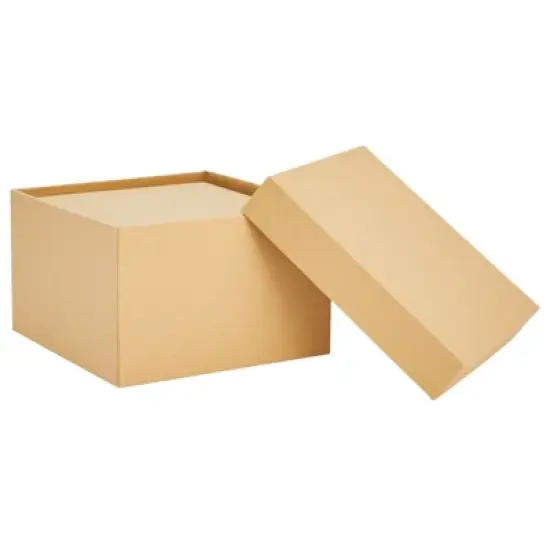 Stockroom Plus 4 Pack Square Nesting Gift Boxes, Decorative Boxes with Lids in 4 Assorted Sizes for Wedding, Bridal Shower, Baby Shower, Brown image {3}