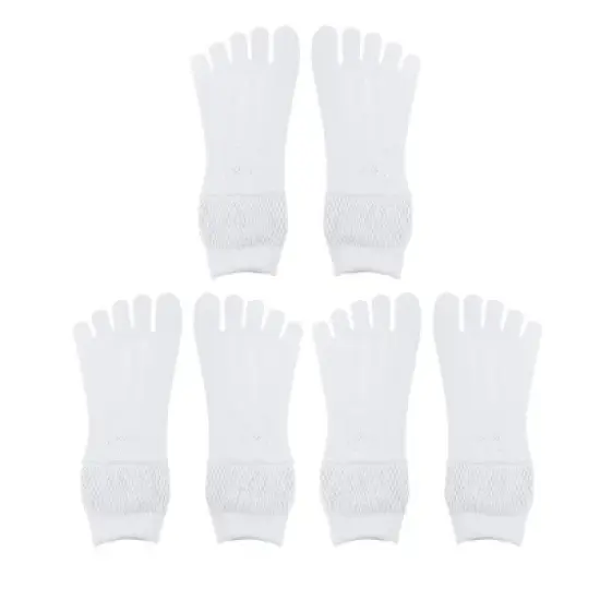 Unique Bargains Invisible Five Fingers Socks Hollow Out Breathable Soft Fashion No Show Socks for Women 3 Pairs image {9}