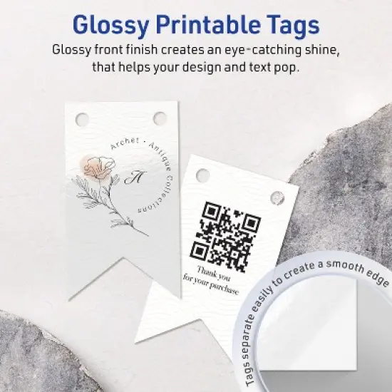 Avery Banner Flag Tags, 2" x 3-1/2", Glossy White, 200 Total image {2}