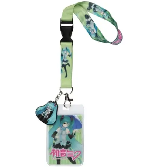 Hatsune Miku ID Lanyard Badge Holder with Rubber Chibi Hatsune Miku Charm image {4}
