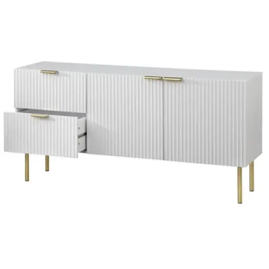 Valen Channel Front Large Buffet White - Lifestorey image {5}