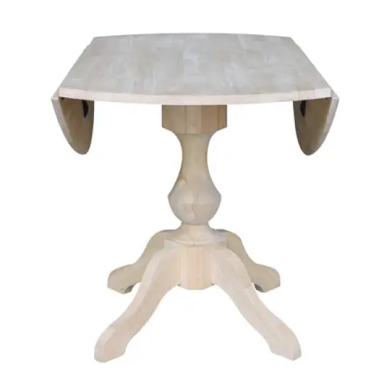 Blake Round Drop Leaf Table Unfinished - International Concepts image {4}