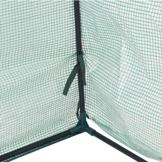 Sunnydaze Outdoor Portable Slanted Top Plant Shelter Mini Cloche Greenhouse with Zipper Doors - Green image {4}