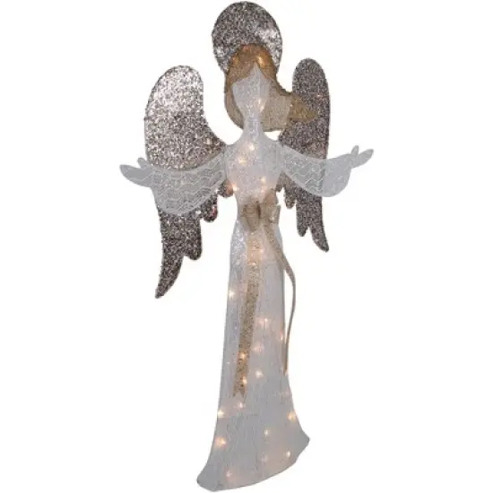 Northlight 49.25" LED Lighted White and Gold Angel Christmas Decoration image {3}