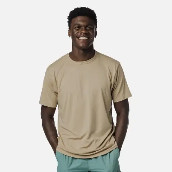 Vapor Apparel Men's UPF 50+ UV Sun Protection Solar Short Sleeve T-Shirt, Tan, Small image {2}