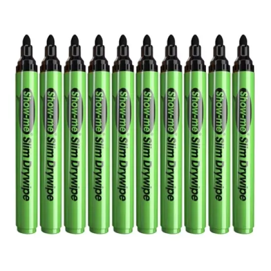 Show-me&reg; Medium Tip Slim Barrel Dry Erase Markers, Black, Extra Large Bulk Box of 800 image {3}