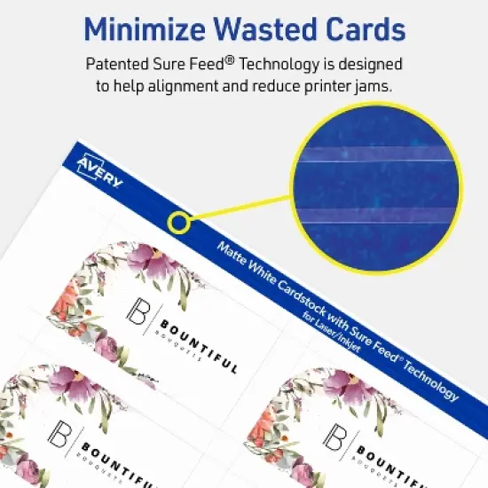 Avery Rectangle Business Cards, 2" x 3-1/2", Matte White, 80 Total image {6}