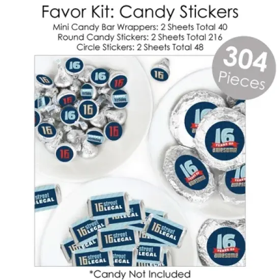 Big Dot of Happiness Boy 16th Birthday - Sweet Sixteen Birthday Party Supplies - Banner Decoration Kit - Fundle Bundle image {6}