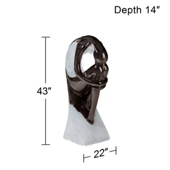 John Timberland Graceful Form Modern Zen Bubbler Curled Female Outdoor Floor Water Fountain with LED Light 43" for Yard Garden Patio Home Deck Porch image {5}