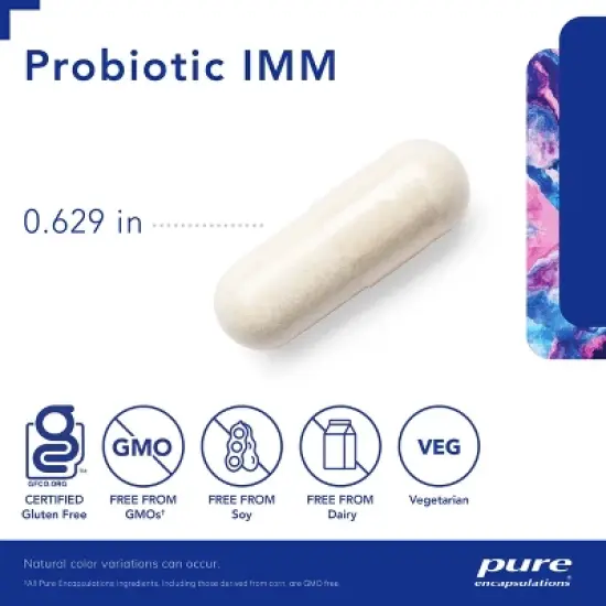 Pure Encapsulations Probiotic IMM - Shelf Stable Probiotic Blend to Support Immune Function and Maintain Eye, Nose and Throat Health* - 60 Capsules image {2}