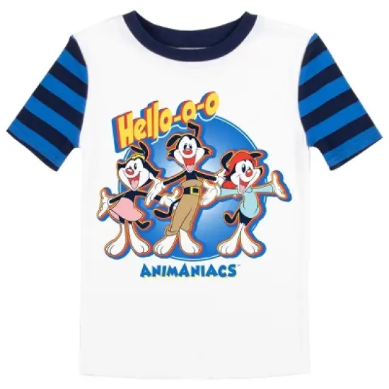 Animaniacs Character Group with Blue Stripes Youth Short Sleeve Pajama Set image {1}