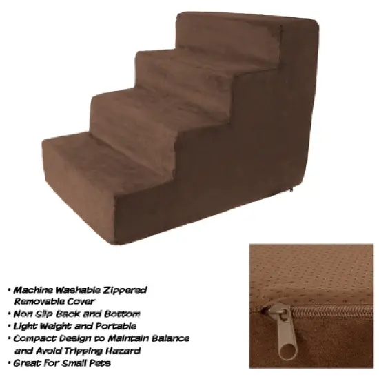 Pet Adobe High Density Foam Stairs for Pets - Brown image {3}