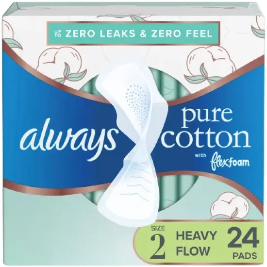Always Pure Cotton Heavy Unscented Maxi Pads - Size 2 image {11}