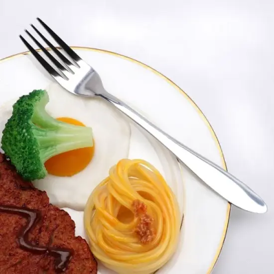 Unique Bargains Dinner Stainless Steel 8" Tableware Household Dessert Fork 8'' Long 12 Pcs image {1}