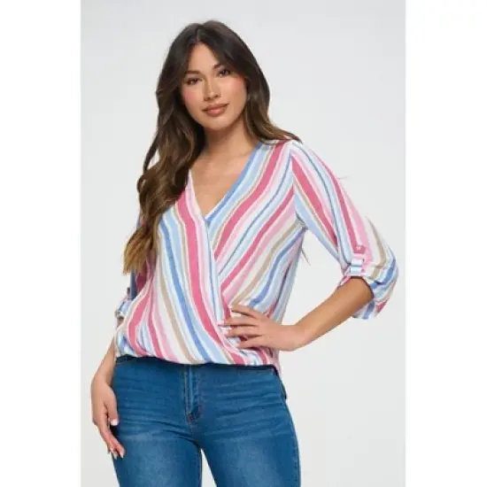 WEST K Women's Alexa Surplice Rolltab Blouse image {5}