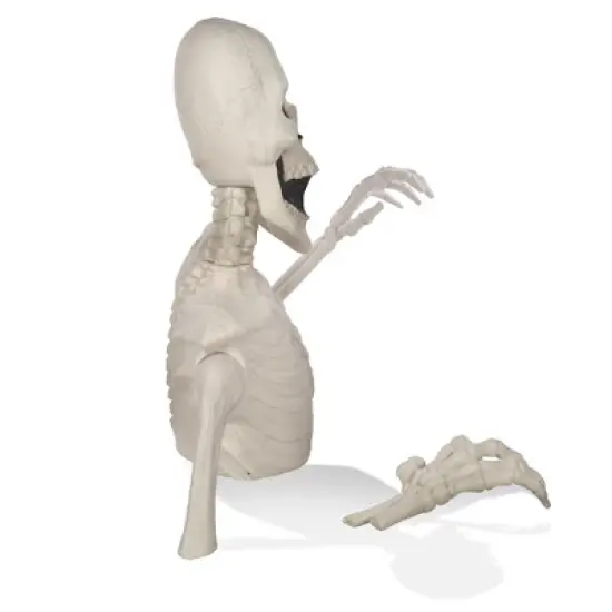 BOO BOX 35"  Groundbreaking Skeleton, White  - Exterior Halloween Decorations for Yard image {4}