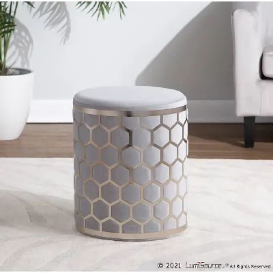 Honeycomb Glam Ottoman - LumiSource image {3}