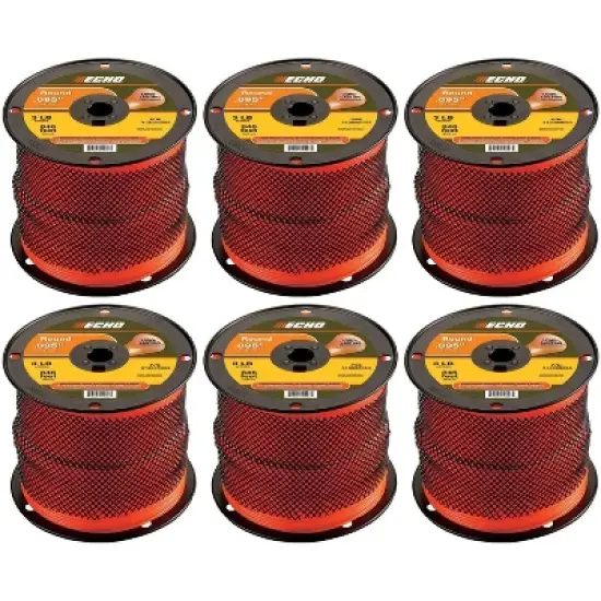 Echo Genuine 6-Pack of 3 Lb Spool .095" (dia.) Round Trimmer Line 313095053-6PK image {1}