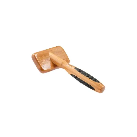 Bass Pet Brushes De-matting Pet Brush with 100% Premium Alloy Pin SOFT Pure Bamboo Handle Small Slicker Style image {3}