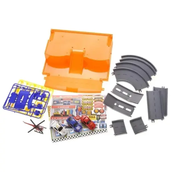 Link Worldwide Deluxe Super Parking Garage Diecast Racing Playset Comes With 3 Cars And 1 Helicopter - Hours Of Fun!!! image {3}