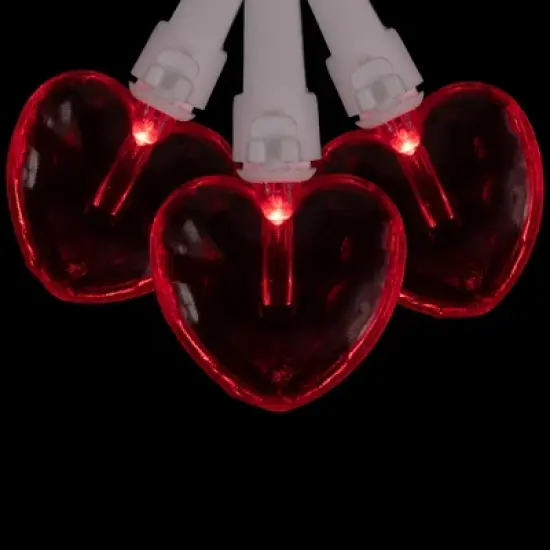 Northlight 20-Count Red LED Mini Hearts Valentine's Day Lights - 4.75ft, White Wire image {4}