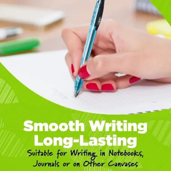 BIC Ecolutions Ocean-Bound Retractable Ballpoint Pens Medium Point Black Ink Dozen (BPRR11-BLK) image {5}