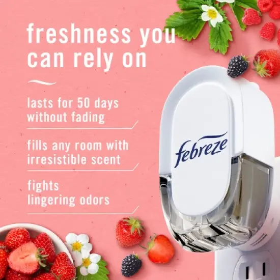 Febreze Odor-Fighting Fade Defy Plug Air Freshener Refill - Berry & Bramble - 0.87 fl oz image {1}