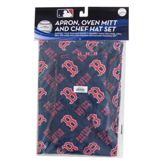 MLB Boston Red Sox Apron, Mitt, Hat Grill Tool Set - 3pc image {2}