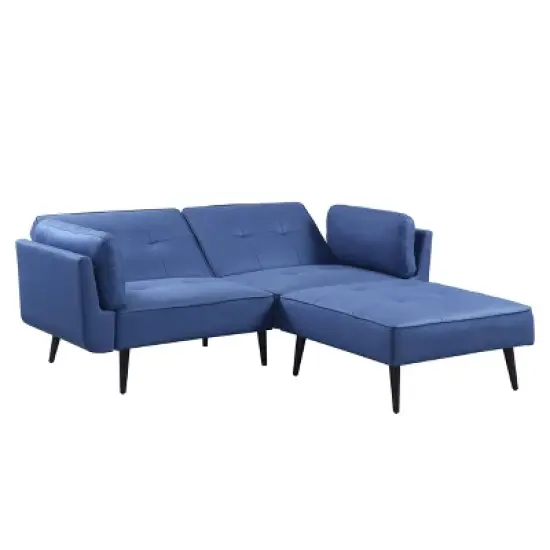 81" Nafisa Sofa Blue Fabric - Acme Furniture: Upholstered, Wood Frame, Removable Cushions, Seats 4 image {3}
