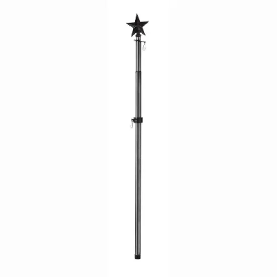 Evergreen Star Metal Extendable House Flag Pole, Black image {1}