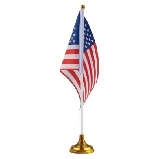 Juvale 12 Pack Patriotic Mini American Flags with Stands for Desk, Table, 4th of July Party Essentials, 8 x 5 in image {3}